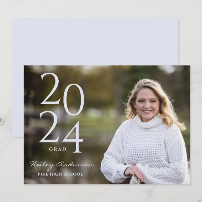 Minimalist Photo Graduate Announcement (Front/Back)