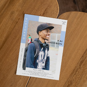 Minimalist Photo Graduate Photo Fun Facts Announcement