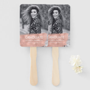 Minimalist Photo Graduation Announcement Hand Fan