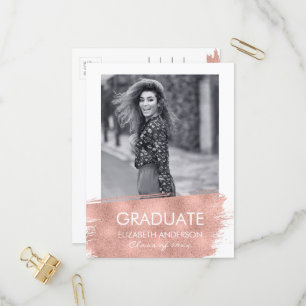 Minimalist Photo Graduation Announcement Postcard
