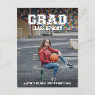 Minimalist Photo Graduation Announcement Postcard