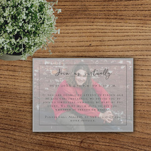 Minimalist Photo Graduation Grey Enclosure Card