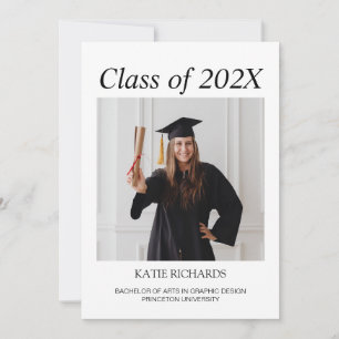 Minimalist Photo Graduation Invitation