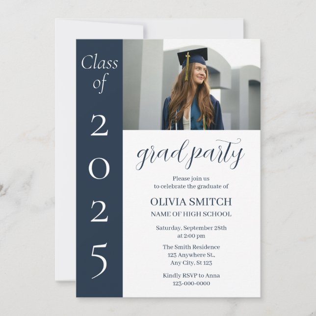 Minimalist Photo Graduation Invitation (Front)