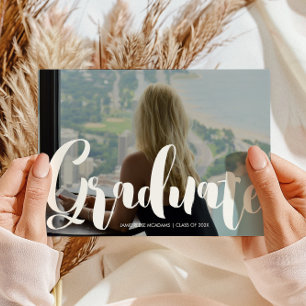 Minimalist Photo Graduation Party Grey Announcement