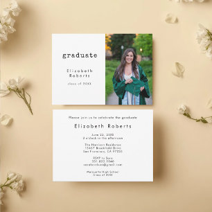 Minimalist Photo Graduation Party Invitation