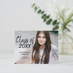 Minimalist Photo Graduation Party Postcard