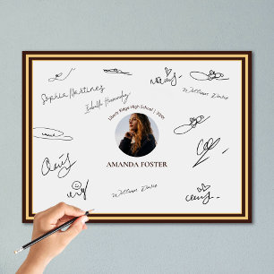 Minimalist Photo Graduation Party Signature Poster