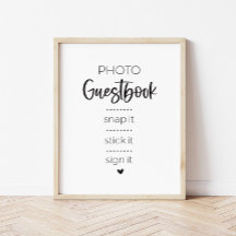 Minimalist Photo Guestbook Party Sign