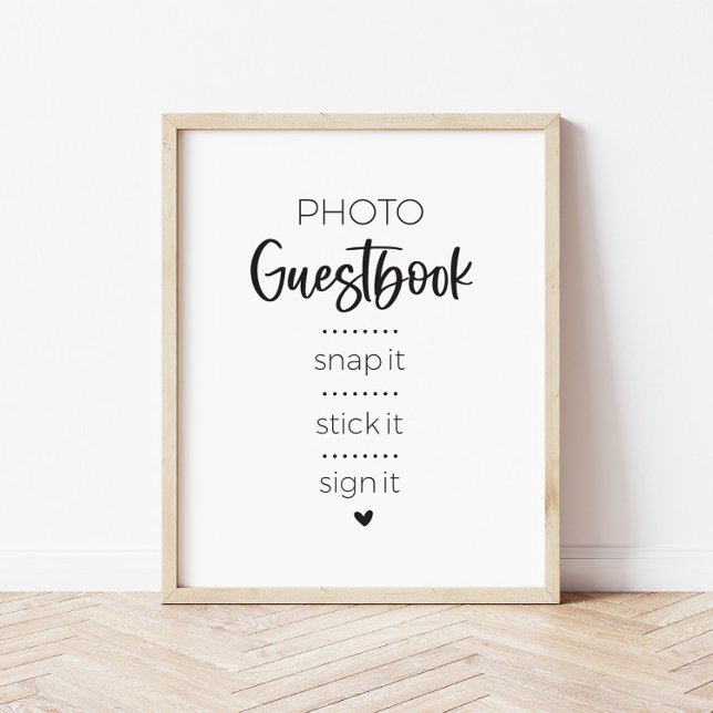 Minimalist Photo Guestbook Party Sign (Creator Uploaded)