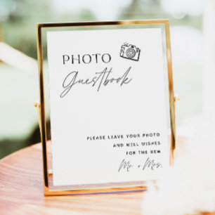 Minimalist Photo Guestbook Sign   Boho Guestbook