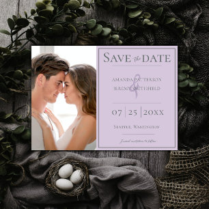 Minimalist Photo   Lavender Save the Date