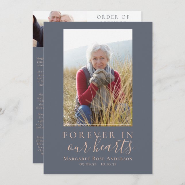 Minimalist Photo Memorial Service Program Programme (Front/Back)