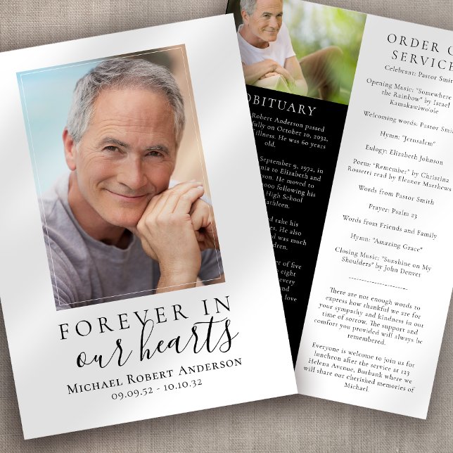 Minimalist Photo Memorial Service Programme (Creator Uploaded)