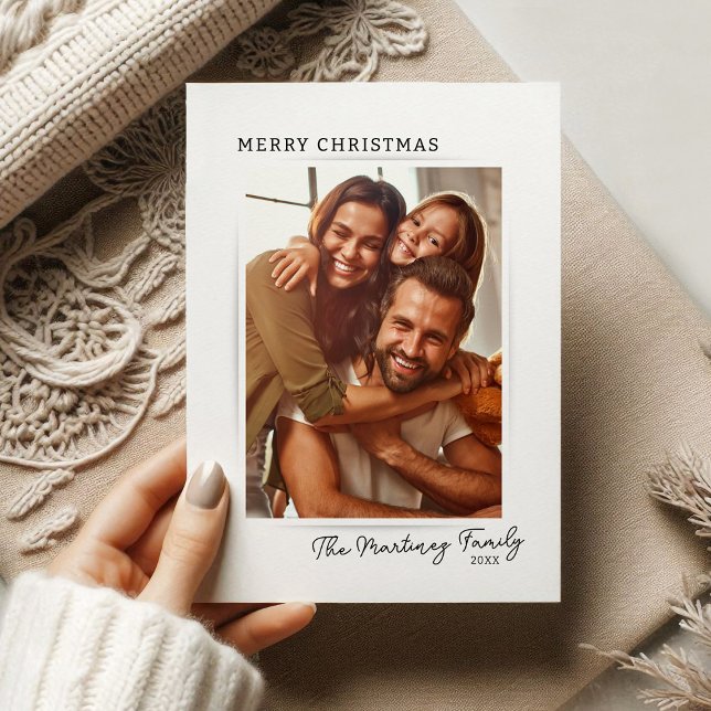Minimalist Photo Merry Christmas Holiday Card (Creator Uploaded)