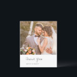 Minimalist Photo Modern Budget Wedding Thank You<br><div class="desc">Modern budget wedding thank you card featuring a simple and minimal layout with serif and script fonts along with your favourite photo.</div>