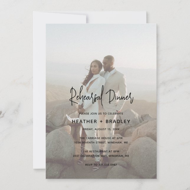 Minimalist Photo Modern Rehearsal Dinner Invitation (Front)