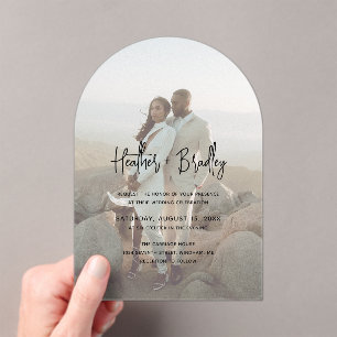 Minimalist Photo Modern Wedding Acrylic Invitations