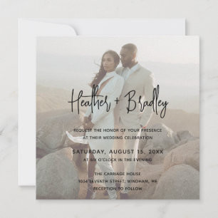 Minimalist Photo Modern Wedding Invitation