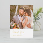 Minimalist Photo Modern Wedding Thank You Card<br><div class="desc">Modern foil wedding thank you card featuring a simple and minimal layout with serif and script fonts along with your favourite photo.</div>