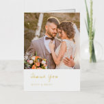 Minimalist Photo Modern Wedding Thank You Foil Greeting Card<br><div class="desc">Modern foil wedding thank you card featuring a simple and minimal layout with serif and script fonts along with your favourite photo.</div>