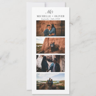 Minimalist Photo Monogram Simple Elegant Wedding Save The Date