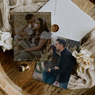 Minimalist Photo Monogram Wedding Invitation