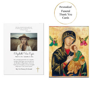 Minimalist Photo Orthodox Funeral Thank You Card