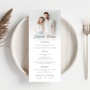Minimalist Photo Overlay Wedding Menu Card
