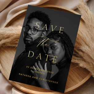 Minimalist Photo Overlay Wedding Save the Date