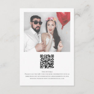 Minimalist Photo QR Code Wedding Enclosure Card