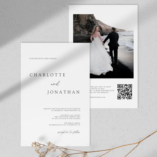 Minimalist Photo QR Code Wedding Invitation (Creator Uploaded)