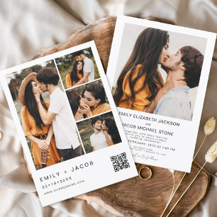 Minimalist Photo QR code White Wedding