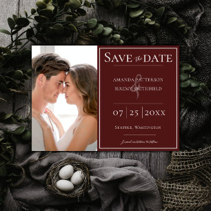 Minimalist Photo   Red Save the Date