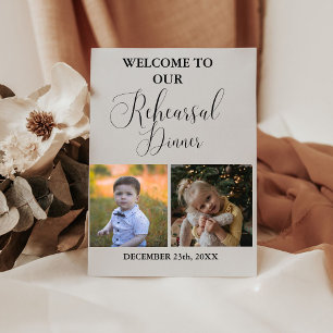 Minimalist Photo Rehearsal Dinner Welcome Sign