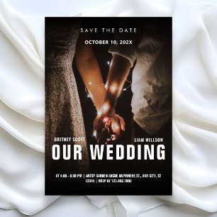 Minimalist photo romance wedding save the date