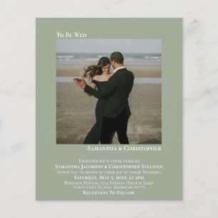 Minimalist Photo Sage BUDGET Wedding Invitation