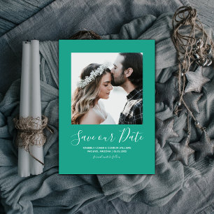 Minimalist Photo Save the Date Arcadia Green