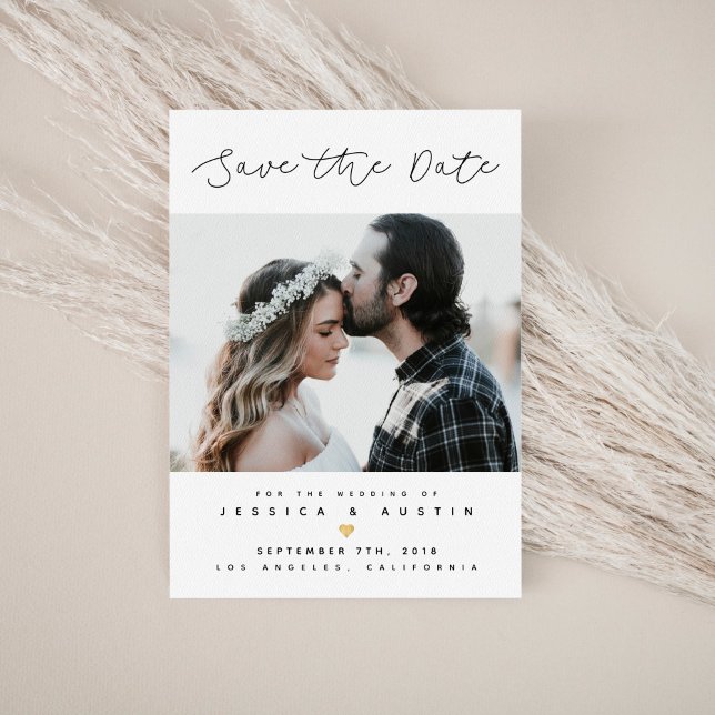 Minimalist Photo Save the Date | Black & Gold (Creator Uploaded)