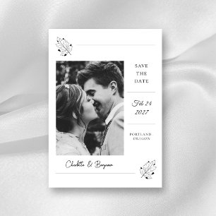 Minimalist Photo Save the Date   Elegant Wedding