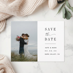 Minimalist Photo Save the Date Postcard