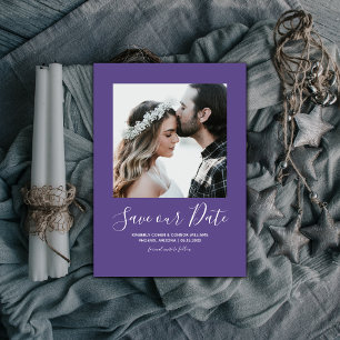 Minimalist Photo Save the Date Ultra Violet