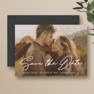 Minimalist Photo Save the Date Wedding Magnet