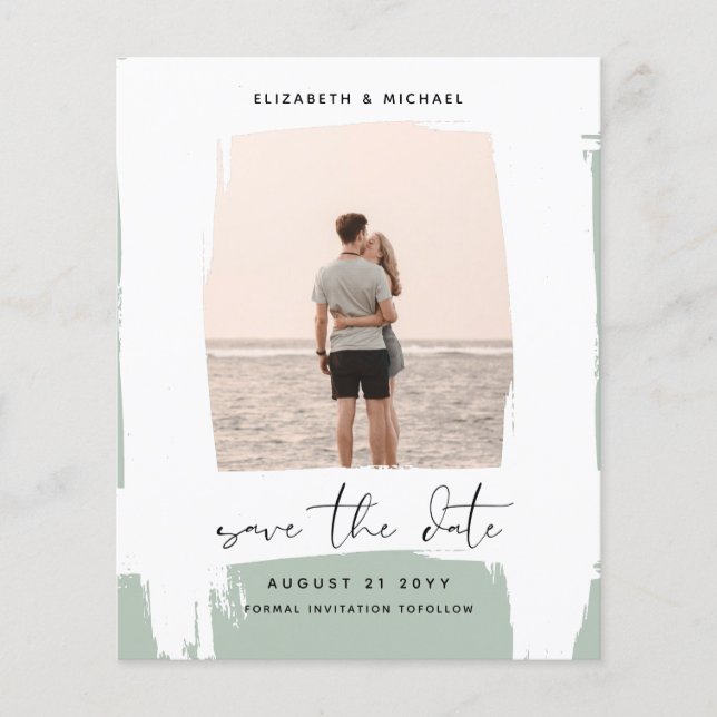 Minimalist PHOTO Save The Dates - Simple BUDGET Flyer (Front)