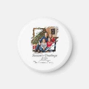 Minimalist Photo Season's Greeting Personalise Magnet