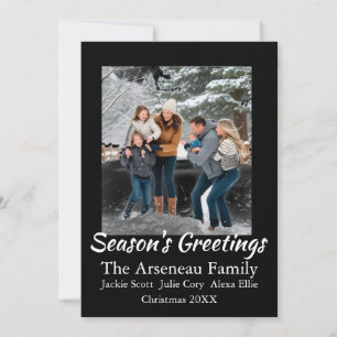 Minimalist Photo Season's Greetings Personalise Holiday Card