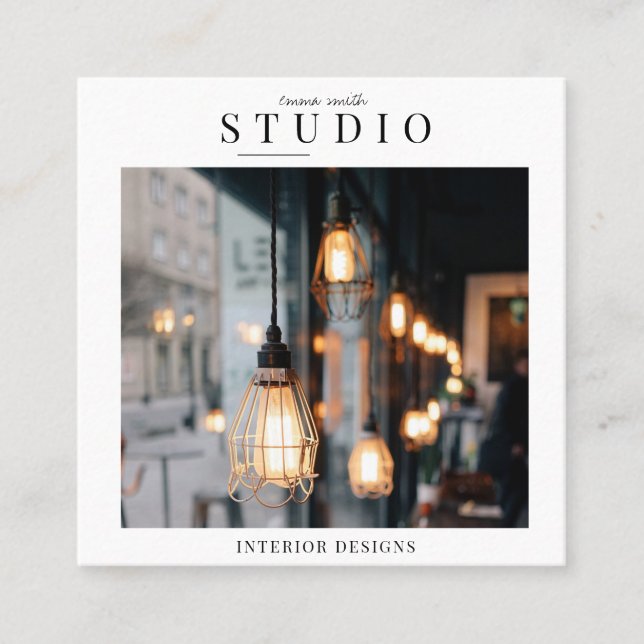 Minimalist Photo Square Business Card (Front)