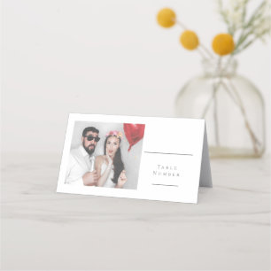 Minimalist Photo Table Number Wedding Place Card