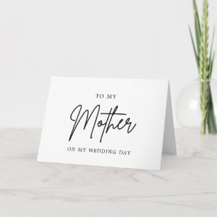 Minimalist Photo To My Mother On My Wedding Day Thank You Card
