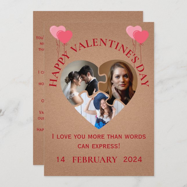 Minimalist Photo Valentine's Day Card (Front/Back)